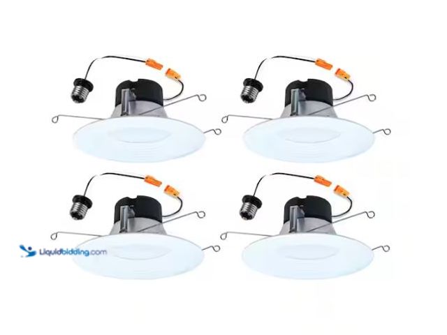 Lot 49-1624509 - HALO LT 5/6 in. Adjustable Integrated LED Recessed Light Trim Retrofit Module with Baffle Trim 5CCT ...