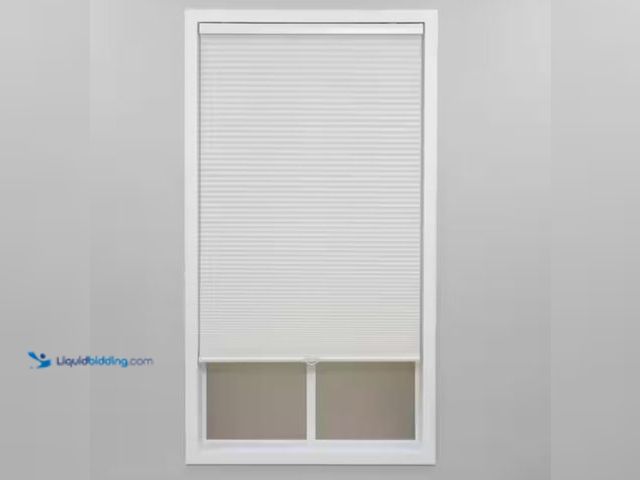 Lot 49-3614893 - Perfect Lift Window Treatment White Cordless Light Filtering Polyester Cellular Shades - 38 in. W x ...