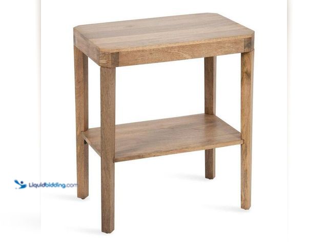 Lot 49-2021780 - Kate and Laurel Talcott 22 in. W x 14 in. D x 26 in. H Natural Rectangle Wood End Table. Model # 221...