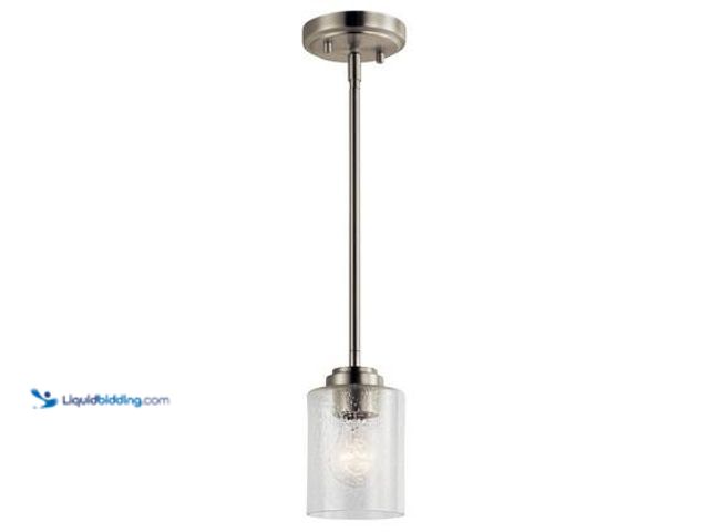 Lot 49-5544260 - QTY 2 - KICHLER Winslow 1-Light Brushed Nickel Contemporary Kitchen Mini Pendant Hanging Light with ...