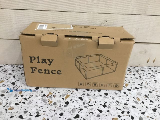 Lot 49-5408539 - Baby Playpen - Safe Infant & Toddler Gate for Crib - Portable Floor Yard, Gray. Unused