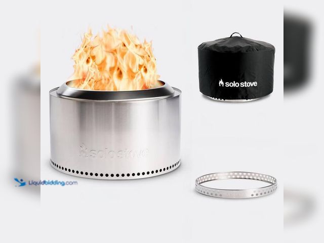 Lot 49-1520658 - Solo Stove Canyon 30 in Stainless Steel Wood Burning Outdoor Fire Pit with Stand and Shelter. Model#...