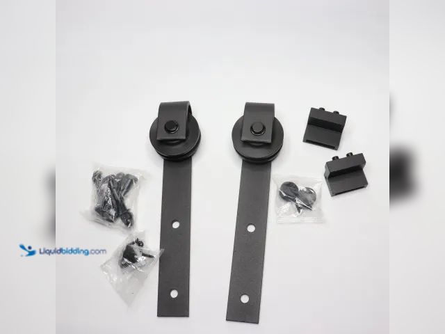 Lot 49-5407163 - Indoor J-strap Single Barn Door Hardware Kit Black 72" HBD1P-72. Unused
