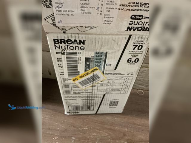 Lot 49-5449485 - Broan-NuTone
Replacement Motor Wheel 70 CFM (attachments included) Used