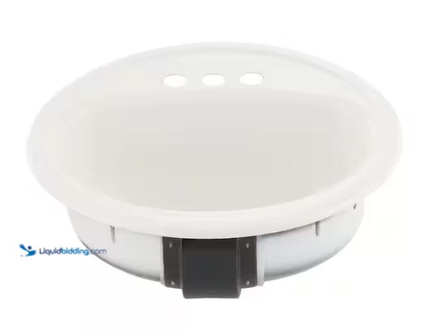 Lot 49-1574982 - Bootz Industries 19 in. Laurel Round Drop-In Bathroom Sink in White, Has three (3) pre-drilled holes...