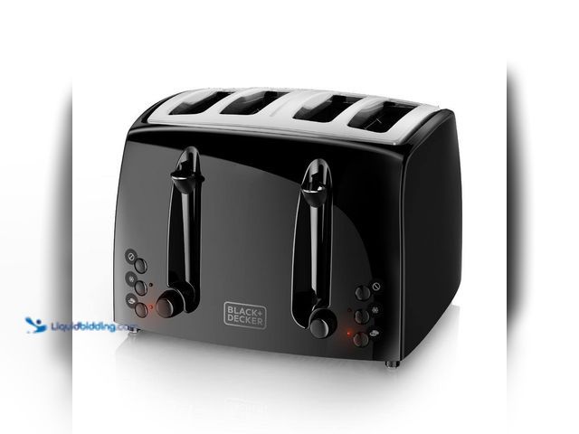 Lot 49-3564467 - BLACK+DECKER
4-Slice Black Extra-Wide Slot Toaster. Model # TR1410BD. Unused. Powers on.