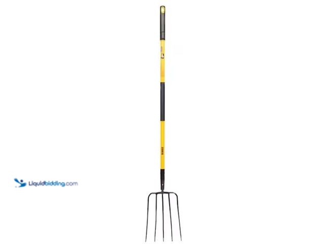 Lot 49-1550310 - DEWALT 52 in. Fiberglass Handle 5-Tine Garden Fork, Model # DXLHA2615, Slightly used, Scuffs and scr...