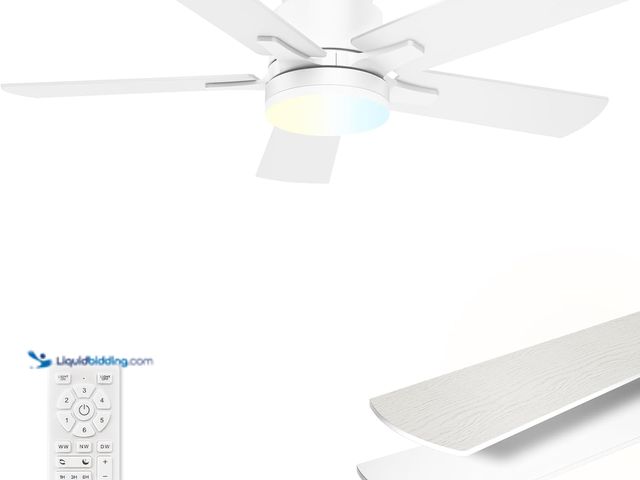 Lot 49-1518547 - Flush Mount Ceiling Fans with Lights 42 Inch, Remote Control, 3CCT Dimmable, 6 Speeds, Noiseless Rev...