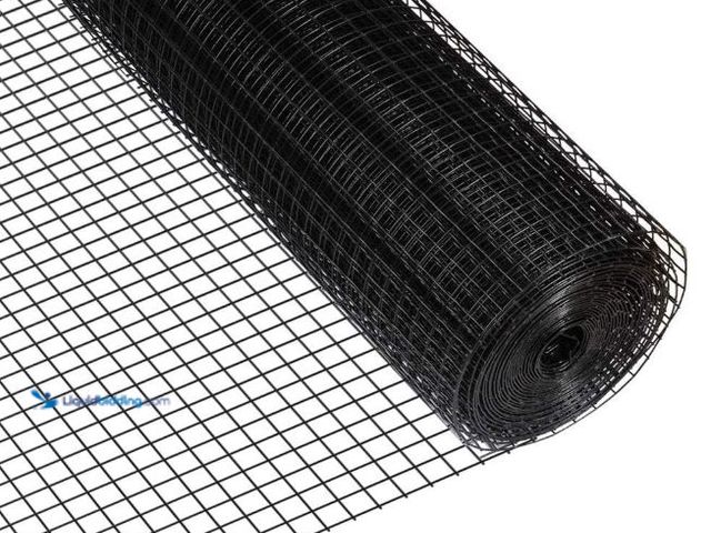 Lot 49-5573501 - Fencer Wire 14 Gauge Black Vinyl Coated Welded Wire Mesh Size 1 inch by 1 inch (4 ft. x 50 ft.), Unu...