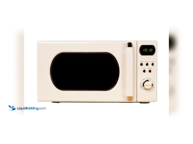 Lot 49-2021875 - Mainstays -01 0.7 Cu ft Retro Countertop Microwave Oven , 700 Watts, Vanilla Dream. Model #MS8636130...