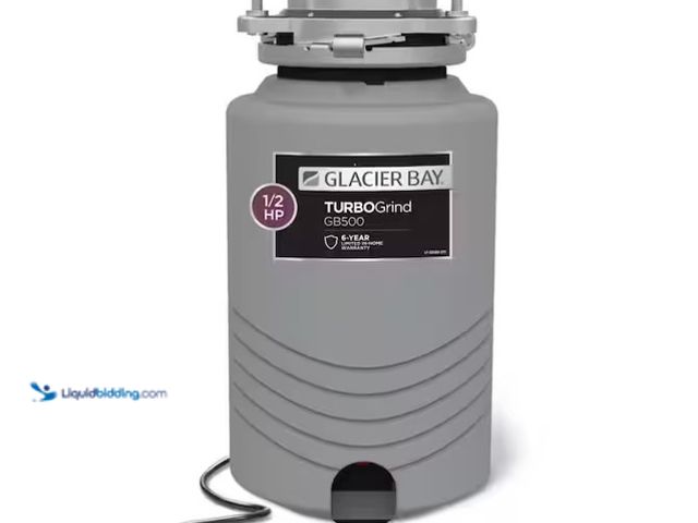 Lot 49-1575388 - Glacier Bay TurboGrind 1/2 hp. Continuous Feed Garbage Disposal with Power Cord, Model # 10-US-GB500...