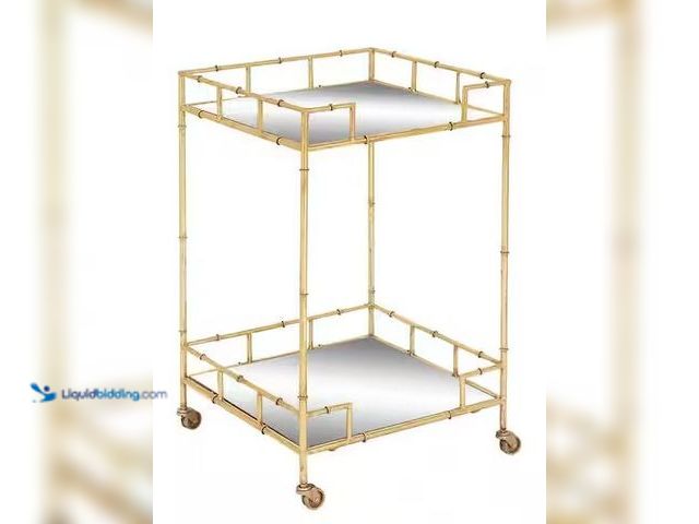 Lot 49-5486360 - Litton Lane
Square Gold Rolling 2 Mirrored Shelves Bar Cart Internet # 315195417
Model # 65572 Ite...