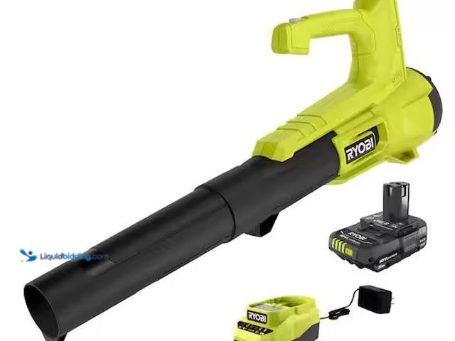 Lot 49-1576690 - RYOBI ONE+ 18V 90 MPH 250 CFM Cordless Battery Leaf Blower/Sweeper with 2.0 Ah Battery and Charger M...
