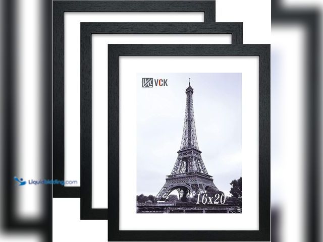 Lot 49-5447568 - VCK 16x20 Poster Frames 3 Pack Black MDF Wood and Polished Plexiglass Frame,Display Pictures in Hori...
