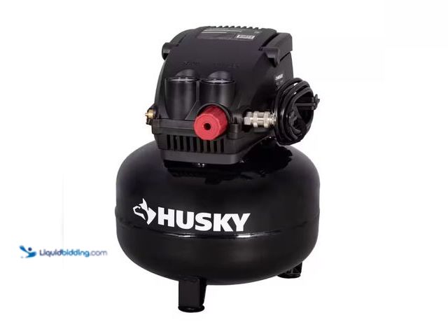 Lot 49-5538802 - 3 Gal. 120 PSI Portable Electric Oil-Free Light Duty Pancake Air Compressor with Fold Down Handle an...