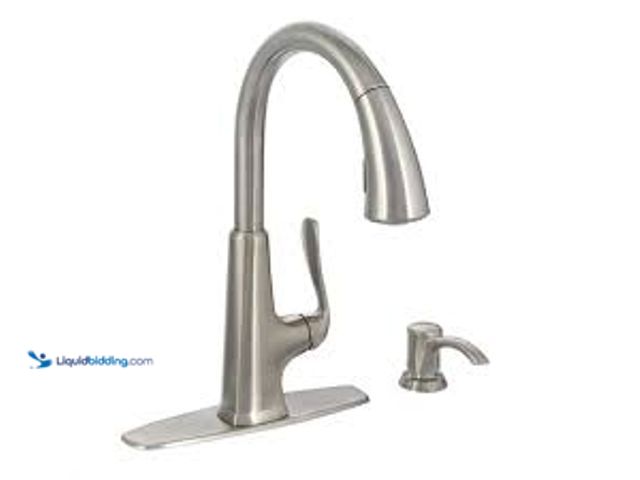 Lot 49-5448892 - Pfister Pasadena Single-Handle Pull-Down Sprayer Kitchen Faucet with Soap Dispenser in Stainless Ste...