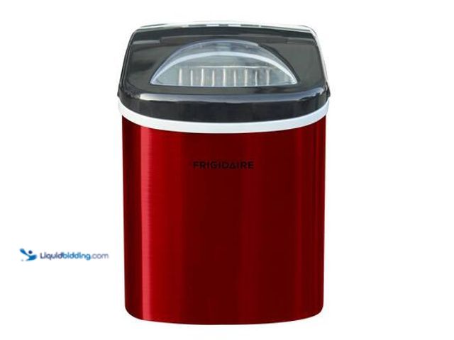 Lot 49-5544623 - Frigidaire 26 lb. Portable Counter Top Ice Maker in Red Stainless. Model # EFIC117-SSRED. Unused