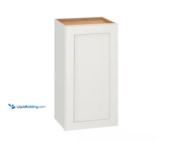 Lot 49-1571321 - Hampton Bay Westfield Feather White Shaker Stock Assembled Wall Kitchen Cabinet (15 in. W x 12 in. D...