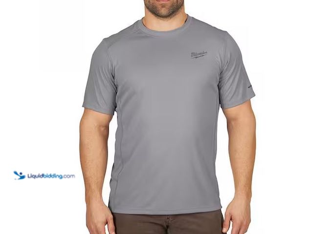 Lot 49-1579088 - Lot of (2) Milwaukee Gen II Men's Work Skin Extra Large Gray Light Weight Performance Short-Sleeve T...