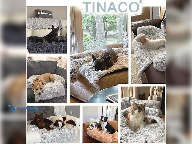 Lot 49-5454281 - Calming Dogs/Cats Bed Mats, Dog Pad Washable Removable Couch Cover, Plush Long Fur Mat for Pets, Wat...