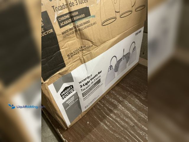 Lot 49-5484529 - Project Source Wynfield 18.86-in 3 Light Chrome Traditional Vanity Light Unused