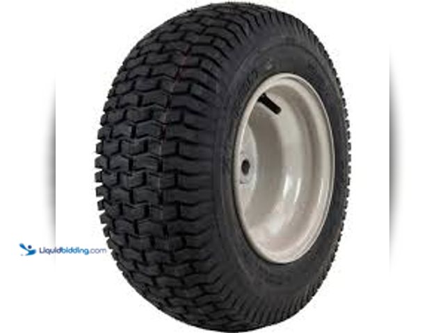 Lot 49-5407655 - Hi-Run Lawn/Garden Tire 15 x 6.00-6 2Ply SU12 Mounted on 6 x 4.5 Greyish White Solid Wheel W/Zerk & ...