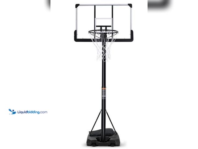 Lot 49-1530559 - Portable Basketball Hoop Goal Basketball Hoop System Height Adjustable 7 ft. 6 in..10 ft. with 44 in...