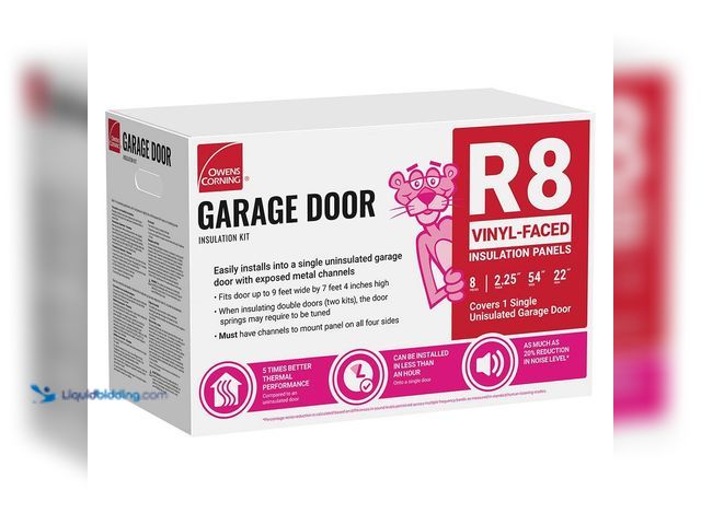 Lot 49-5437704 - Owens Corning Garage Door Fiberglass Insulation Kit 22 in. x 54 in. (8-Panels)[Model # GD01] Unused