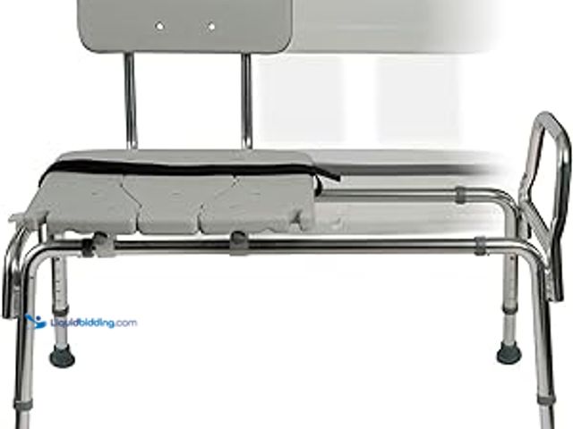 Lot 49-5415367 - DMI Tub Transfer Bench and Shower Chair with Non Slip Aluminum Body, FSA Eligible, Adjustable Seat H...