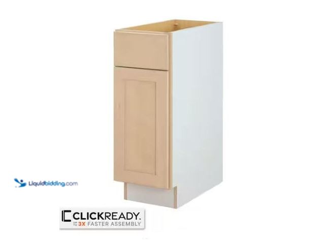 Lot 49-1577108 - Hampton Bay 12 in. W x 24 in. D x 34.5 in. H Ready to Assemble Base Kitchen Cabinet in Unfinished wi...