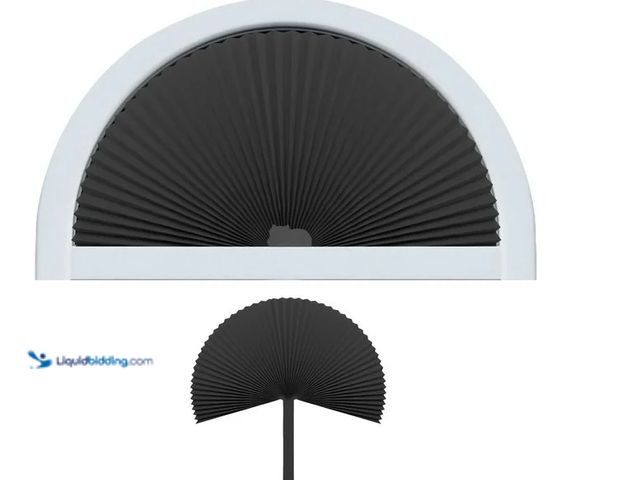 Lot 49-1516191 - (2) Half Circle Window Shades Easy Install White Arch Pleated Blinds Filtering Light Fit Prefect for...