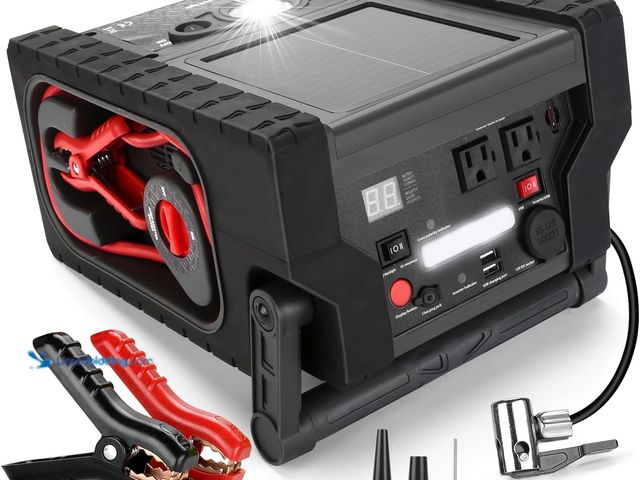 Lot 49-5447910 - 2000A Peak Car Battery Jump Starter with Air Compressor Tire Inflator, All in One Heavy Duty 12V Bat...