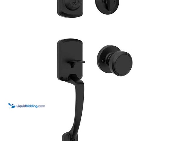 Lot 49-5552992 - Kwikset Henley Single Cylinder Handleset Maven Knob SmartKey Matte Black. Model #687HYHXMNK RDT 514 ...