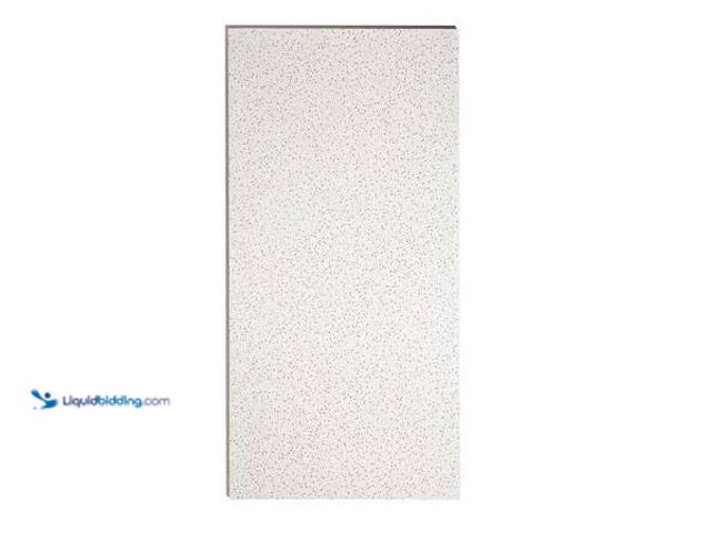 Lot 49-5548896 - USG Ceilings 2 ft. x 4 ft. Radar Basic White Square Edge Lay-In Ceiling Tile, Case of 8 (64 sq. ft) ...