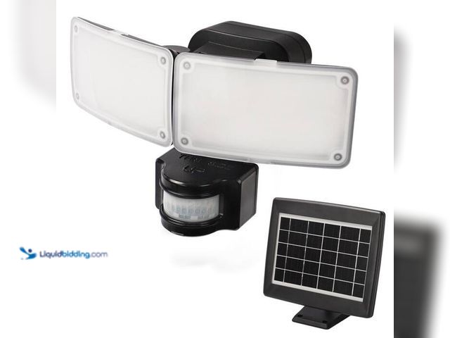 Lot 49-5414010 - Defiant
180° Black Motion Sensor Solar Powered Outdoor 2-Head LED Security Flood Light 1000 Lumens,...