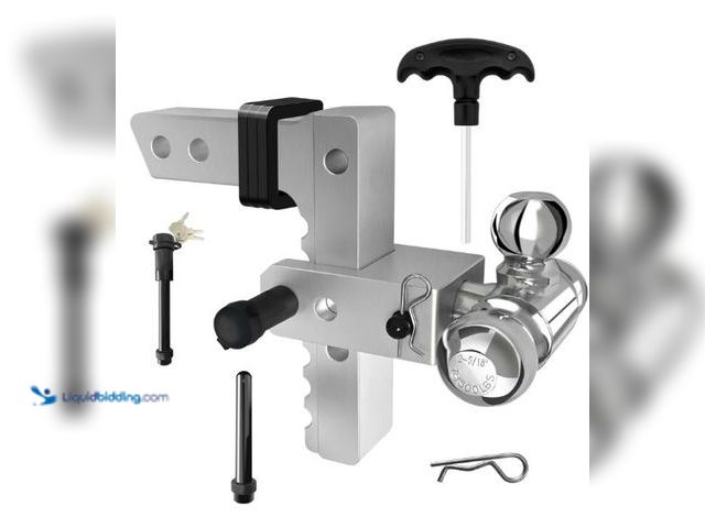 Lot 49-5436490 - Adjustable Tow Hitch for 2.5" Receiver-3 Ball Hitch Tow Hitches with 8-Inch Drop/Rise-Aluminum Adjus...
