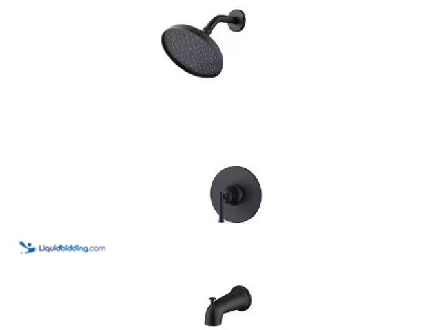 Lot 49-3631522 - Glacier Bay Oswell Single Handle 1-Spray Tub and Shower Faucet 1.8 GPM in Matte Black (Valve Include...