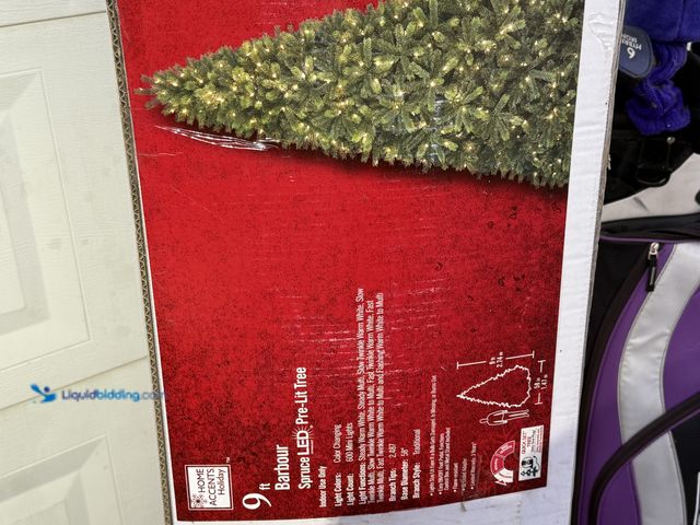 Lot 49-1811871 - Home accents holiday 9 foot pre lit led artificial Christmas tree. New in box. Unused.