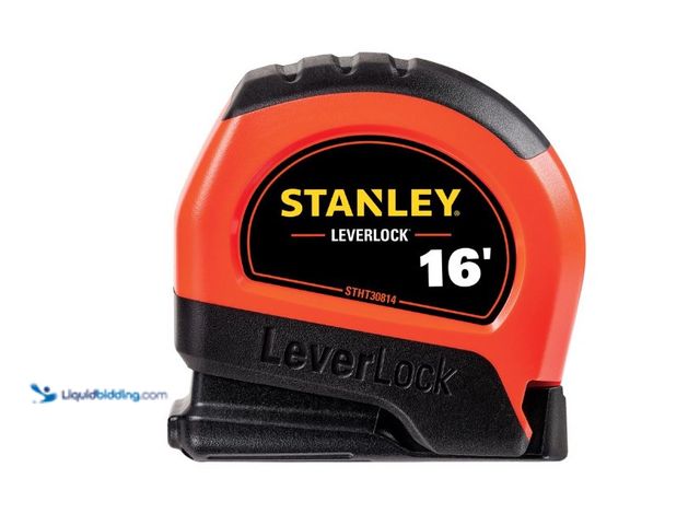 Lot 49-5580848 - Stanley  Measuring Tape, 16 ft L Blade, 3/4 in W Blade, Steel Blade, ABS Case, Black/Yellow Case. ST...