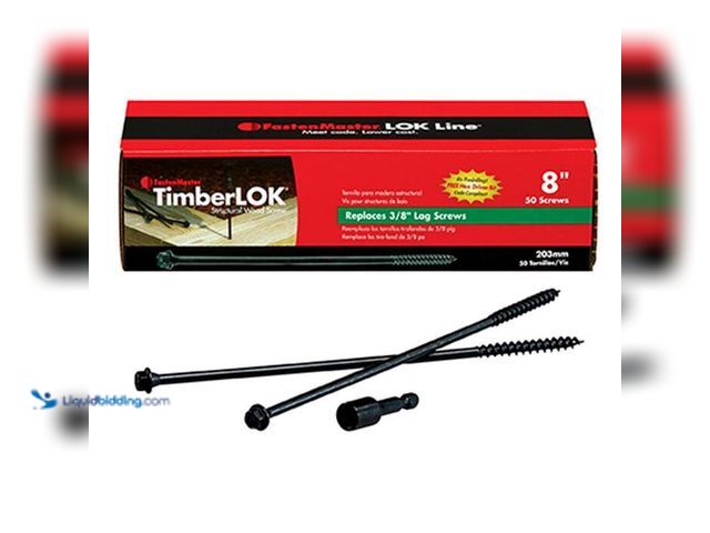 Lot 49-2024385 - FastenMaster TimberLOK Structural Wood Screws - 8 inch wood screws with hex head - Black (50 Pack). ...