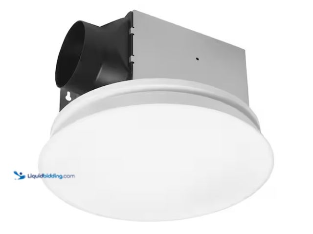 Lot 49-3433445 - Commercial Electric 80 CFM 1.1 Sones Ceiling/Wall Bathroom Exhaust Fan with Adjustable CCT LED and N...
