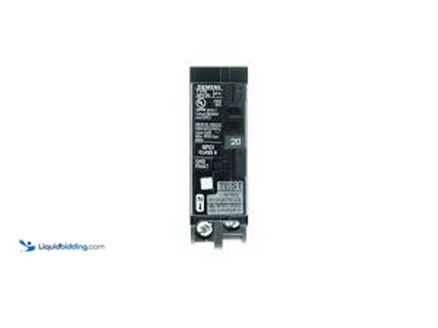 Lot 49-5488092 - Siemens 20 Amp 1-Pole GFCI Plug-On Neutral Circuit Breaker. Model # QF120ANP. Unused
