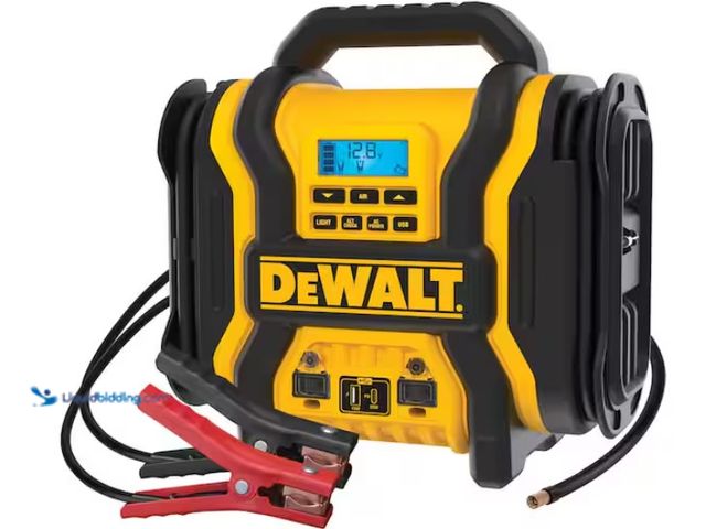 Lot 49-3471619 - DEWALT Portable Power 2000 Peak Amp Jump Starter w/Digital Compressor, Model # DXAEPS14, Slightly us...