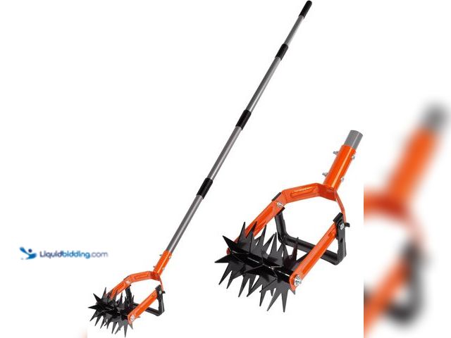 Lot 49-5552271 - Walensee Rotary Cultivator Garden Tool, 2-in-1 Hand Tiller & Weeder | Star-shaped rotating tines bre...