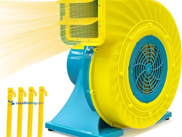 Lot 49-3631381 - 1100W Bounce House Blower High Power Inflatable Air Blower – Large PVC Bounce Castles Water Slide & ...