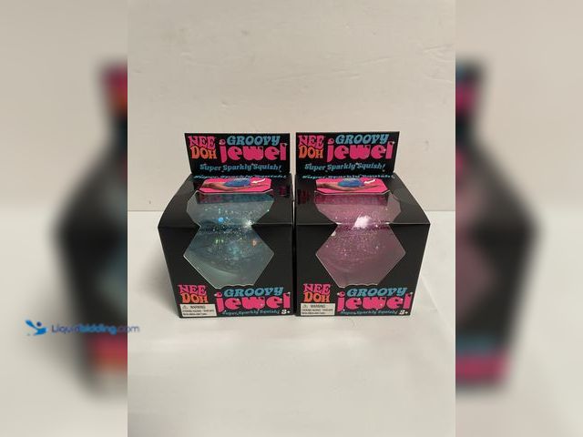 Lot 49-910377 - Lot of 2 NeeDoh Groovy Jewels Super Sparkly Squish toys featuring eye-catching glitter-filled design...