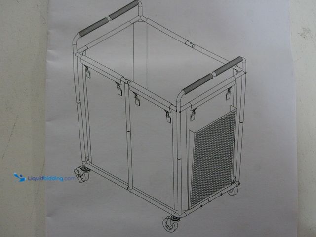 Lot 49-1557122 - Fabric Storage Bin with Wheels, Multipurpose Large Laundry Hamper Cart, Gray, Model # HN-LH-WL-91G, ...