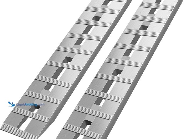 Lot 49-5459336 - VEVOR Aluminum Ramps, 6000 lbs, Heavy-Duty Ramps with Top Hook Attaching End, Universal Loading Ramp...