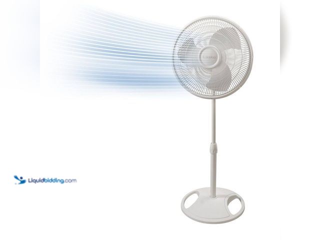 Lot 49-5413796 - Lasko
16 in. 3 Speed Oscillating Pedestal Fan for Home in White with Adjustable Height, Tillt Back ...