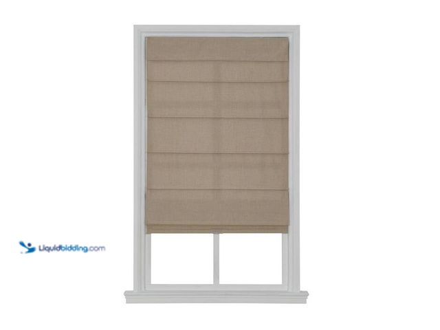 Lot 49-2024773 - Home Decorators Collection Cordless Light Filtering Fabric Roman Shade 34X64 Linen. Model # RSFB3464...